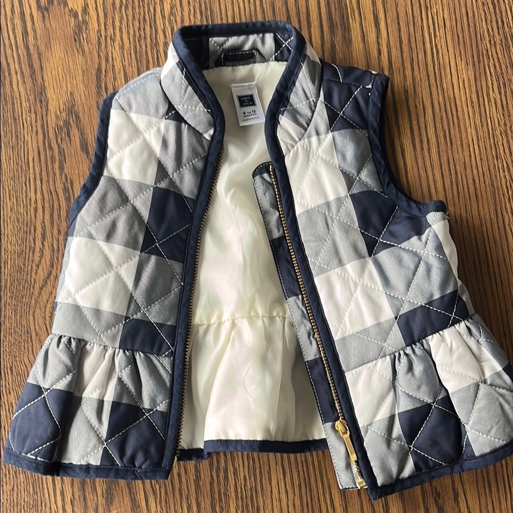 Quilted Navy and White Vest